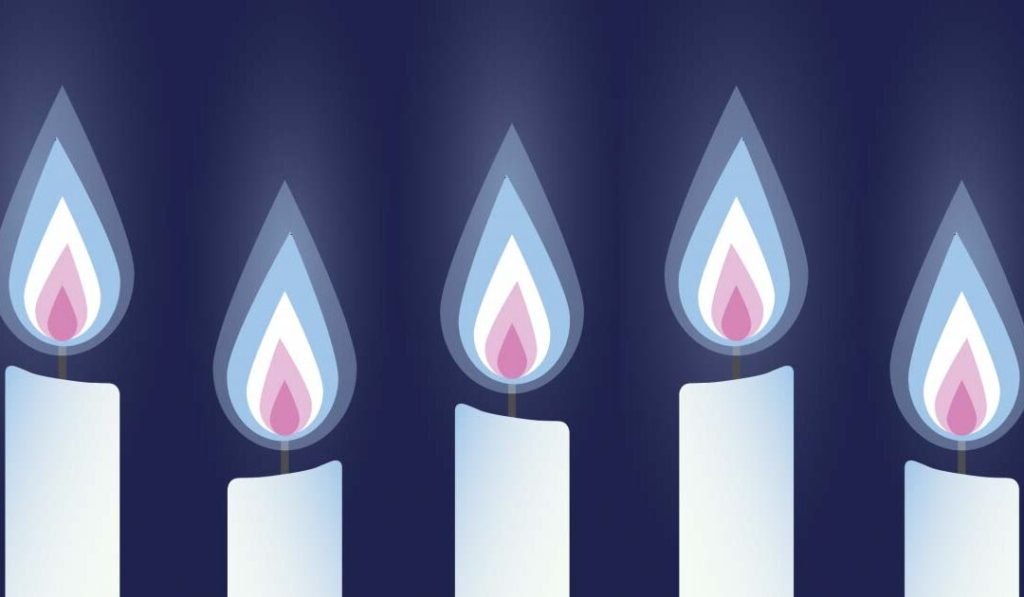 burning candles illustrated image