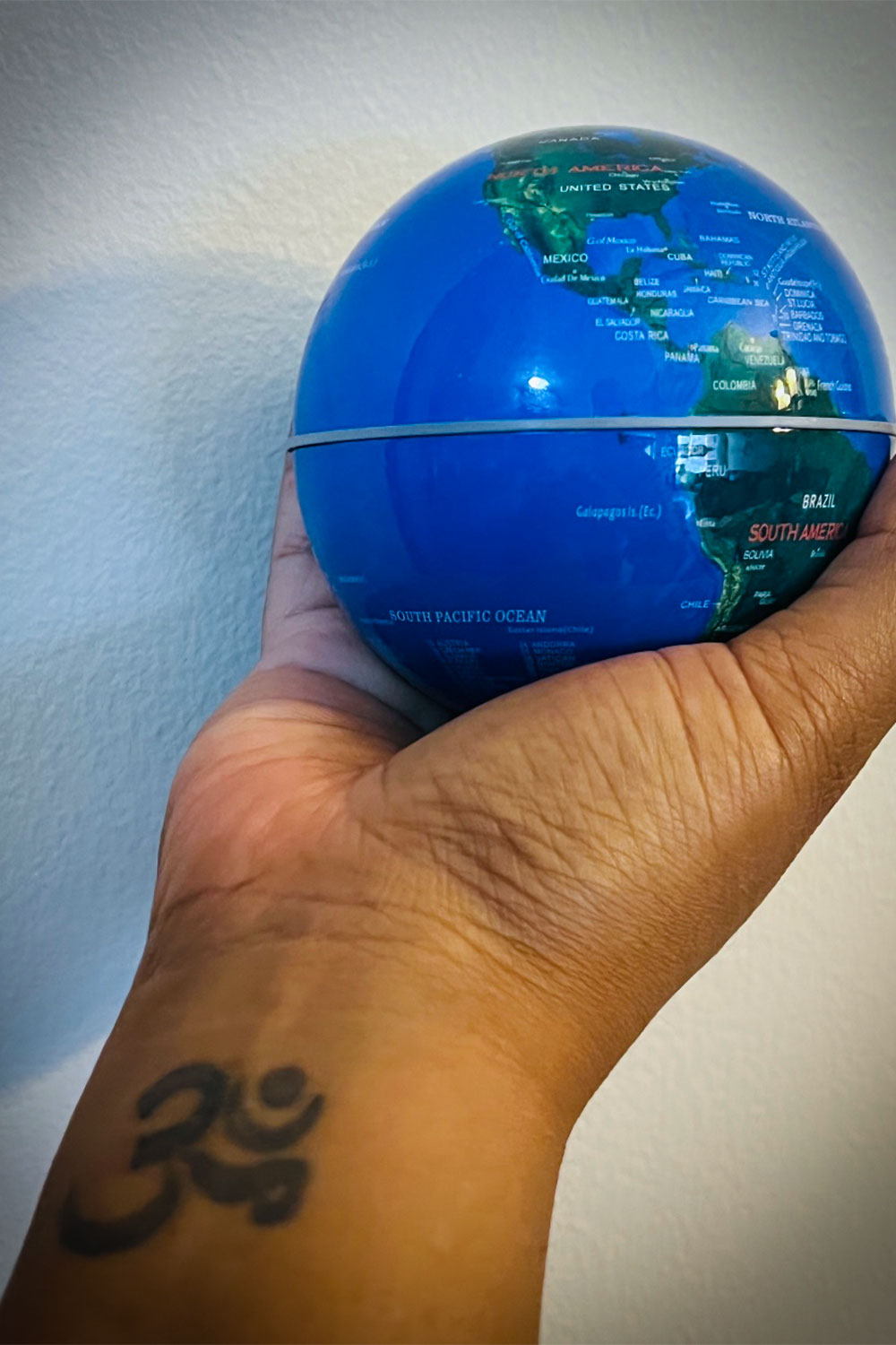 Lita hand holding globe