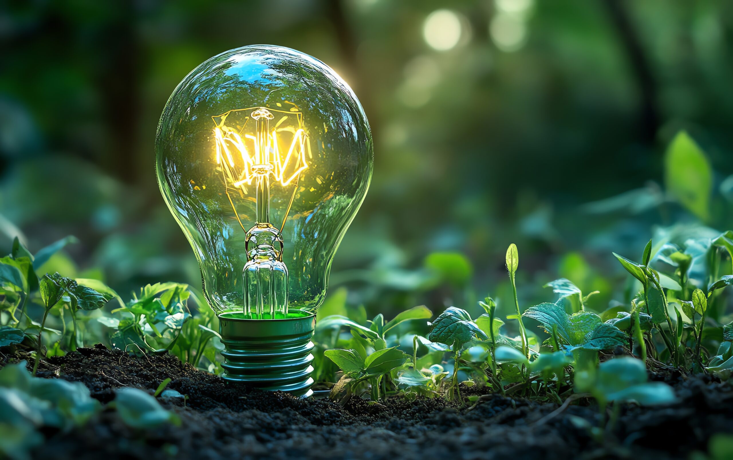 Vibrant green ecofriendly lightbulb symbolizing sustainable energy solutions, highlighting the significance of environmental awareness and Earth Day